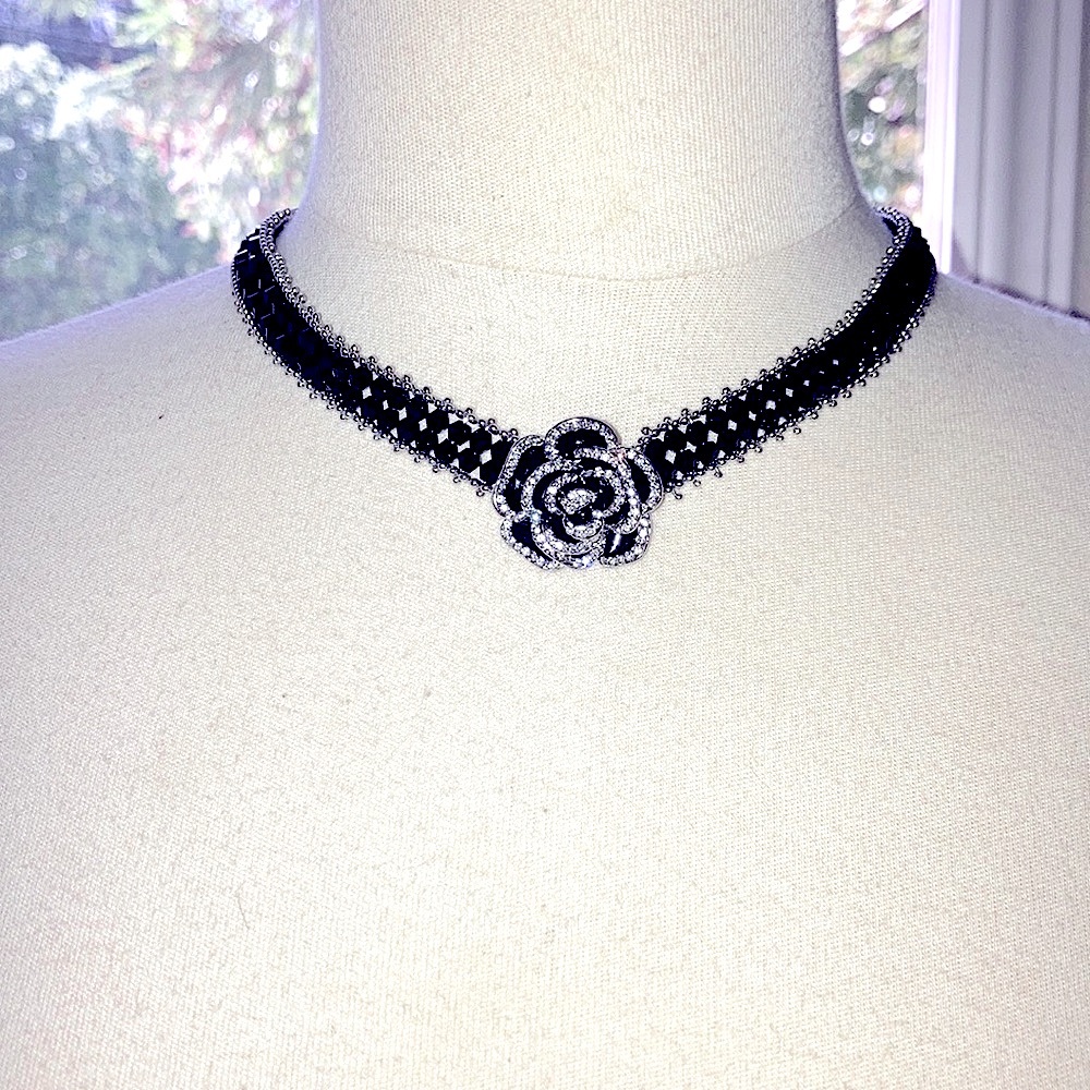 Black Crystal Choker Necklace